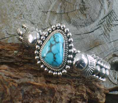 Artie Yellowhorse Kingman Turquoise Bracelet